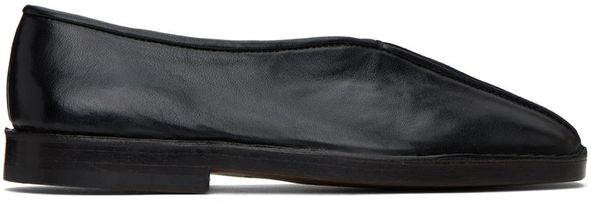 Sneakers och skor LEMAIRE LEMAIRE Flat Piped Slippers Svart | FO0006 LL0023