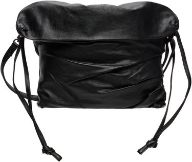 Axelväska Yohji Yamamoto YOHJI YAMAMOTO Drape Leather Shoulder Bag Svart | DP-I33-791, 0