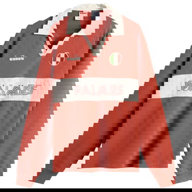 Polotröja Diadora PALMES Legacy Long Sleeve Polo with Italian Flag Patch Röd | 502-182428-30167, 1