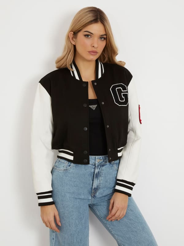 Jacka GUESS Patch Bomber Svart | W4RL56KCD20, 0