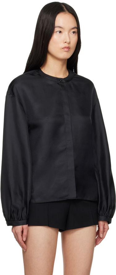 Skjorta Loulou de Saison Loulou de Saison Lea Satin Blouse Svart | LEA, 1