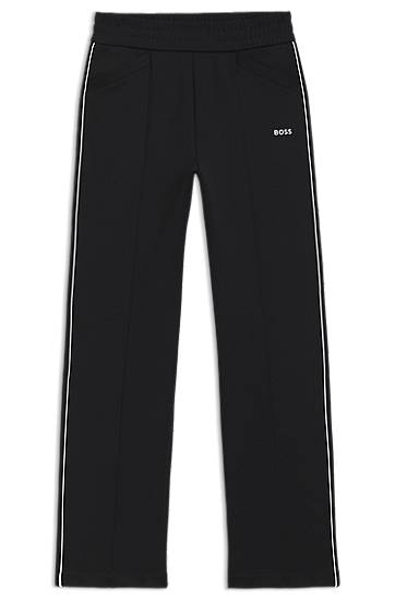 Träningsbyxor BOSS BOSS Straight-Fit Tracksuit Bottoms with Piping Svart | 50544183