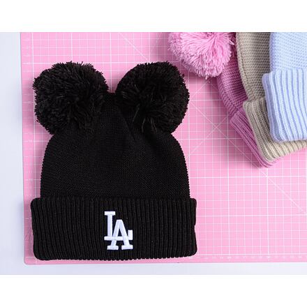 Mössa New Era LA Dodgers Double Pom Beanie Rosa | 60565279, 1