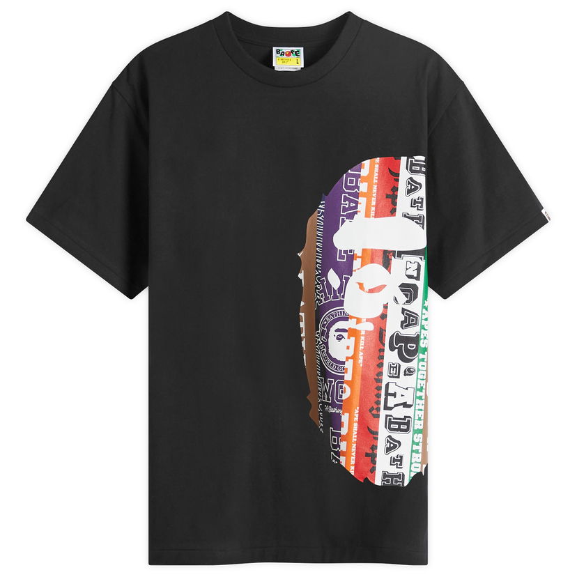 T-shirt BAPE A Bathing Ape Fans Scarf Side Big Ape Head Svart | 001TEK301043M-BLK