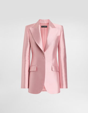 Jacka Dolce & Gabbana Dolce & Gabbana Women's Single-Breasted Silk Shantung Jacket Rosa | F29QGTFU1JKF1452, 0