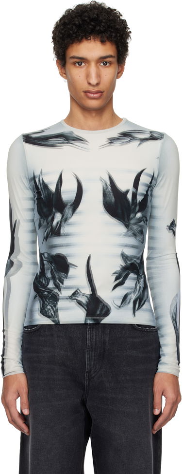 T-shirt Jean Paul Gaultier Jean Paul Gaultier Flower Body Morphing Long Sleeve T-Shirt Vit | 25/33-F-TO264-T581-010200, 0