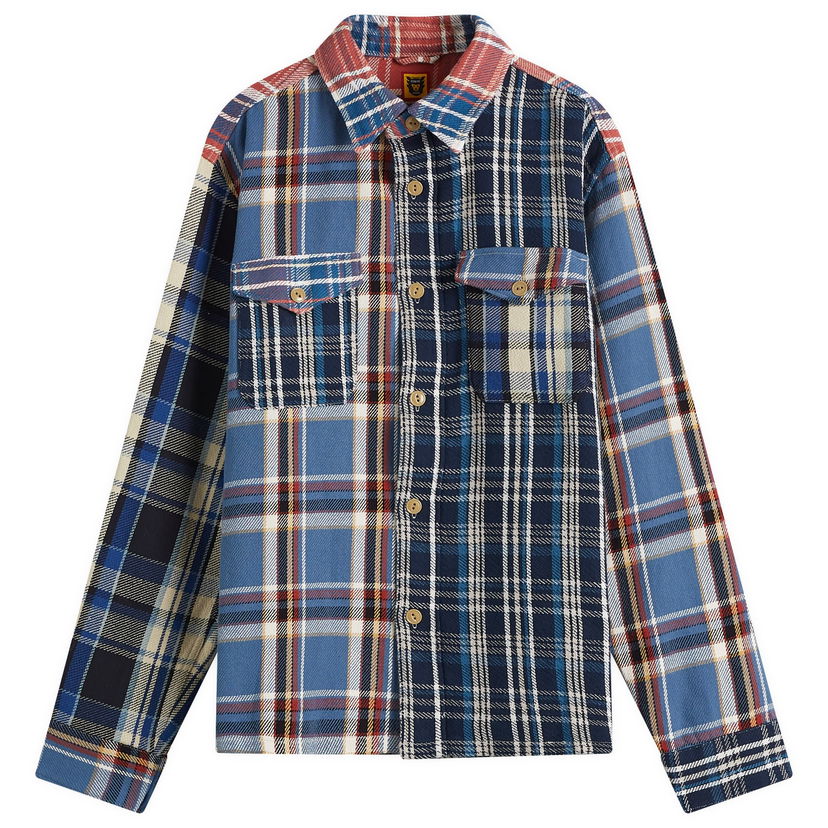 Skjorta Human Made Human Made Crazy Check Long Sleeve Shirt Blå | HM28SH014-BL