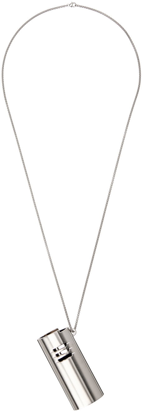 Halsband Rick Owens Silver Porterville Lighter Holder Charm Necklace Grå | RJ0000092 MMA
