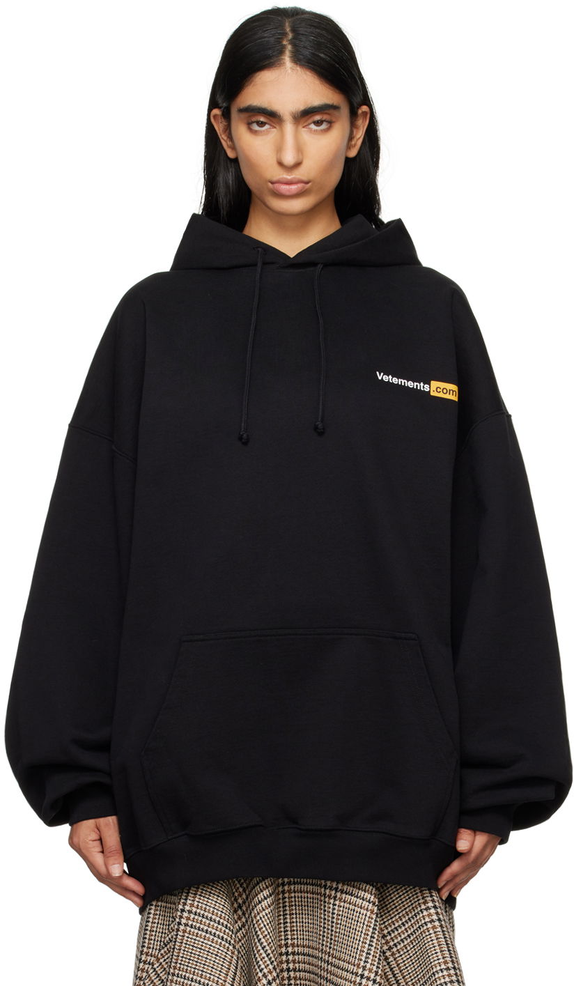 Sweatshirt VETEMENTS Black Xxx Logo Hoodie Svart | UA65HD310B