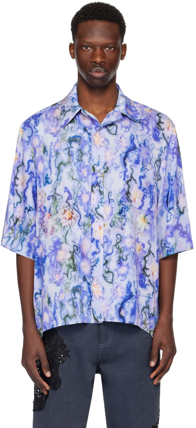 Skjorta Collina Strada Collina Strada Market Print Shirt Blå | XX3890
