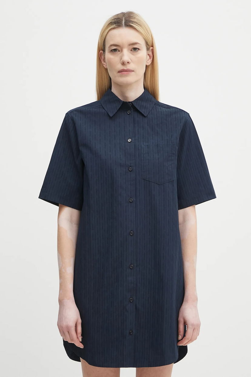Klä Samsoe Samsoe Samsoe Samsoe SATINA Mini Shirt Dress Mörkblå | F25200080