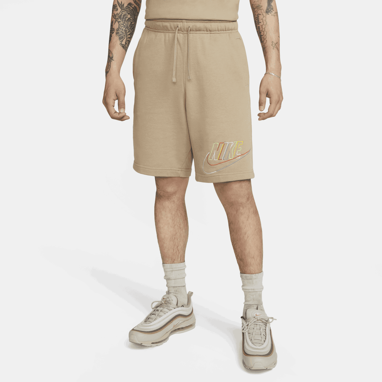 Shorts Nike Club Fleece French Terry Shorts Beige | DX0807-247, 0