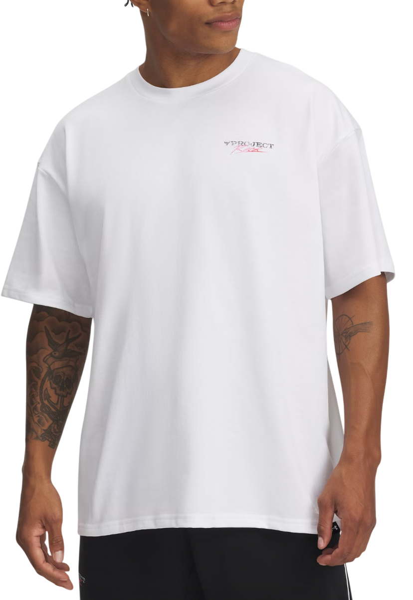 T-shirt Under Armour Project Rock Heavyweight Short Sleeve T-Shirt Vit | 1389950-100