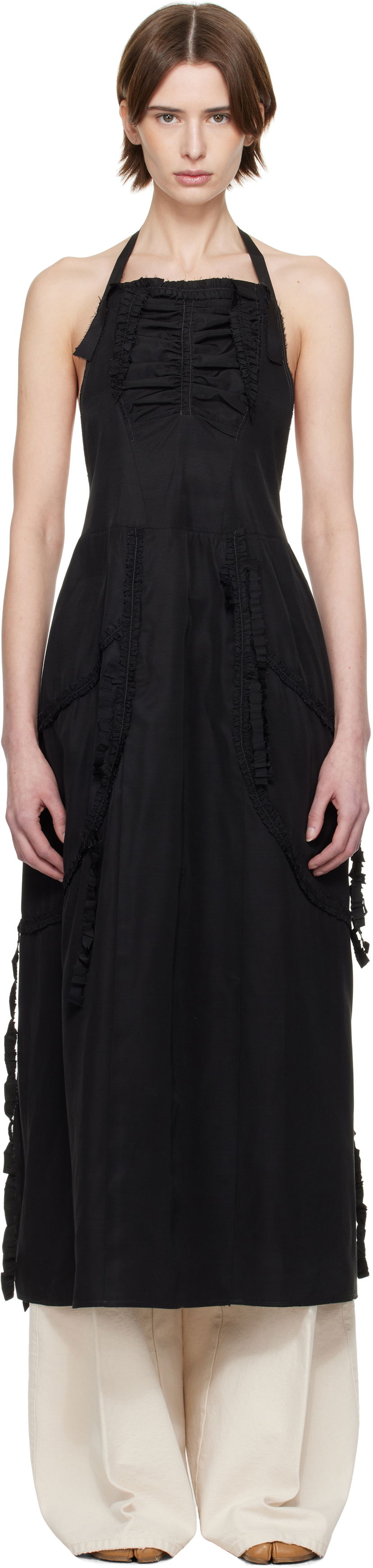 Klä Maison Margiela Maison Margiela Apron Midi Dress Svart | S51TH0091 M35381