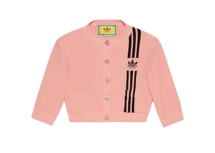 Sweater Gucci adidas x Cropped Cardigan Pink Rosa | 693785 XKCDQ 5951