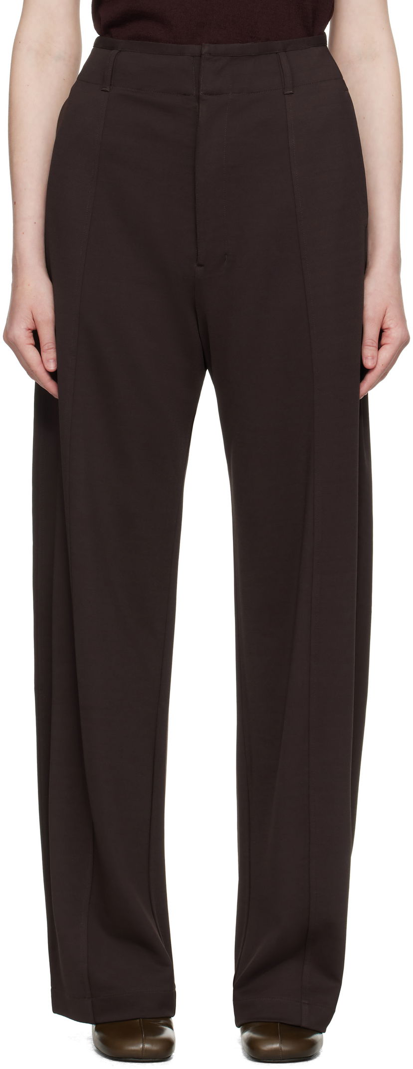 Byxor LEMAIRE Lemaire Relaxed Volume Trousers Brun | PA1205 LJ1034