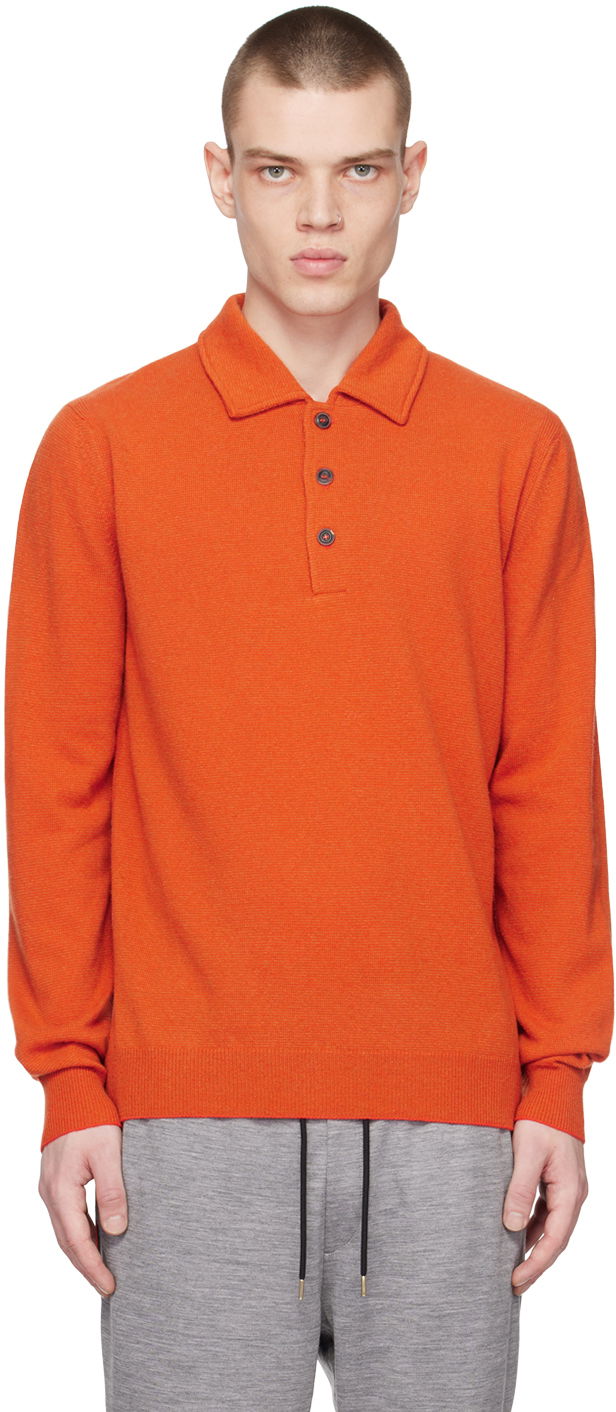 Sweater Paul Smith Paul Smith Three-Button Polo Orange | M1R-826X-K01950-16