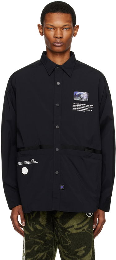 Skjorta AAPE by A Bathing Ape AAPE by A Bathing Ape Holographic Patch Shirt Svart | AAPSTM8441XXKBKX, 0