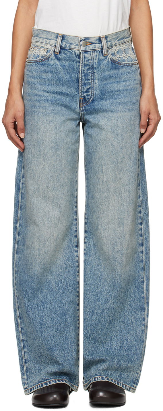 Jeans AMIRI High Rise Wide Jeans Blå | AWDNGG1005, 0