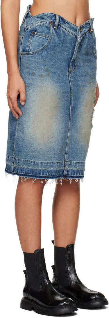 Kjol We11done We11done Heart Denim Midi Skirt Blå | WD-DS3-24-333-W-BL, 1