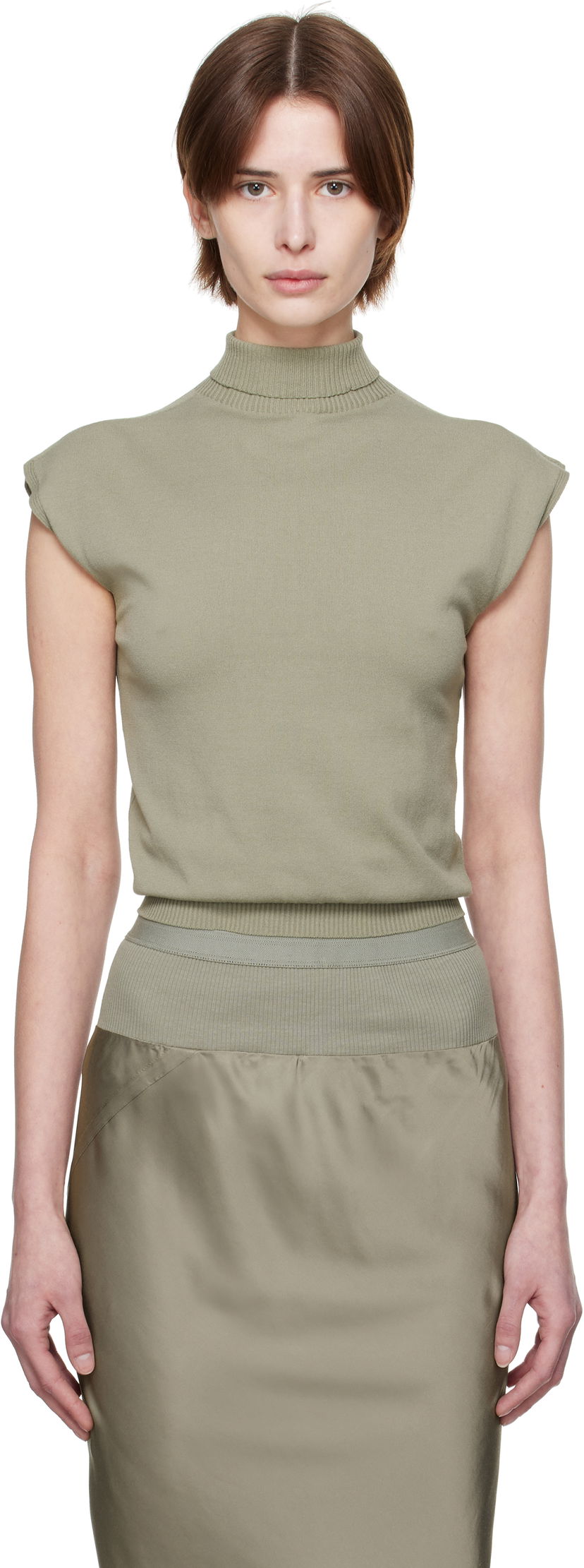 Kjol Rick Owens Rick Owens Hollywood SL Turtleneck Top Grön | RP01E7606 VI