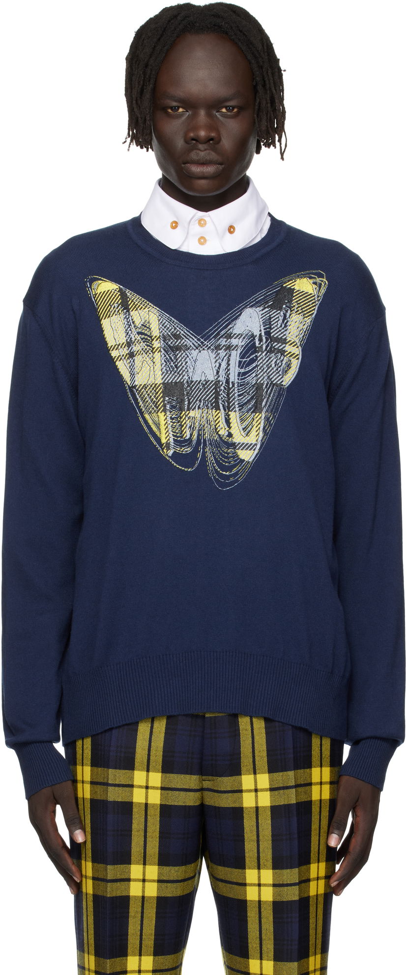 Sweater Vivienne Westwood Vivienne Westwood Chaos Graphic Print Sweater Mörkblå | 38030056-Y001V-