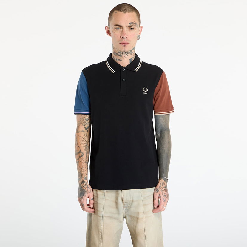 Polotröja Comme des Garçons Comme des Garçons SHIRT x Fred Perry Color Block Polo Knit Flerfärgad | FP-T502-W25 Black