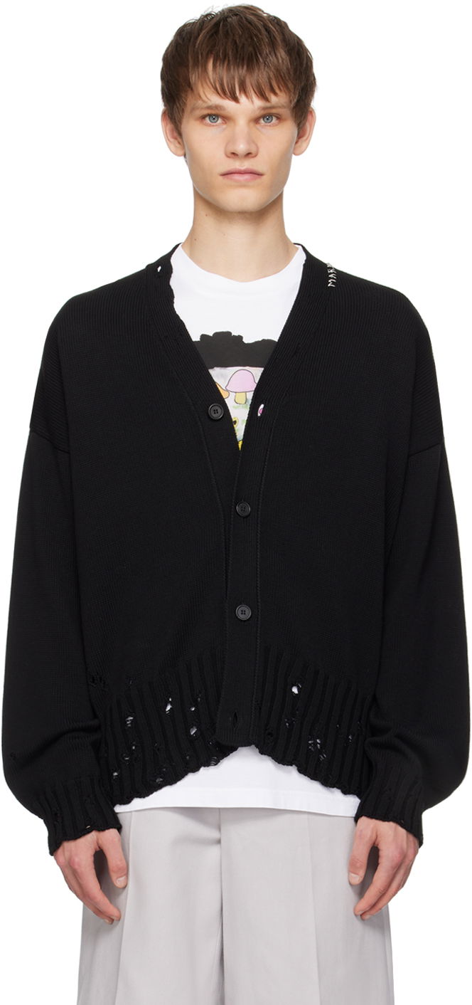 Sweater Marni Black Dishevelled Cardigan Svart | CDMG0136Q0 UFC652