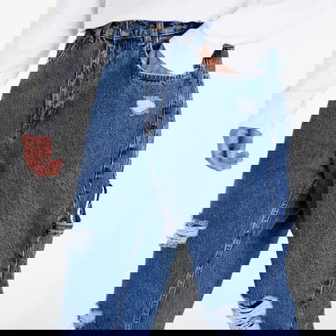 Jeans Karl Kani Retro Tapered Workwear Heavy Distressed Denim Jeans Blå | KM223-007-2, 2