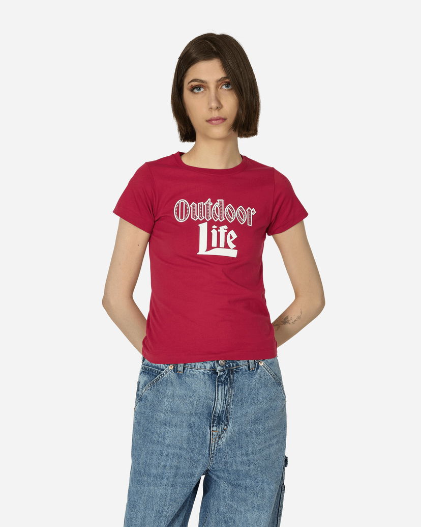 T-shirt Stockholm (Surfboard) Club Fitted Rhinestone T-Shirt Pink Röd | W1000099 1