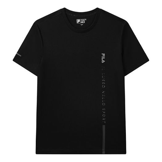 T-shirt FILA Letter Logo Loose Crewneck Short Sleeve T-Shirt Svart | F11M132158F-BK
