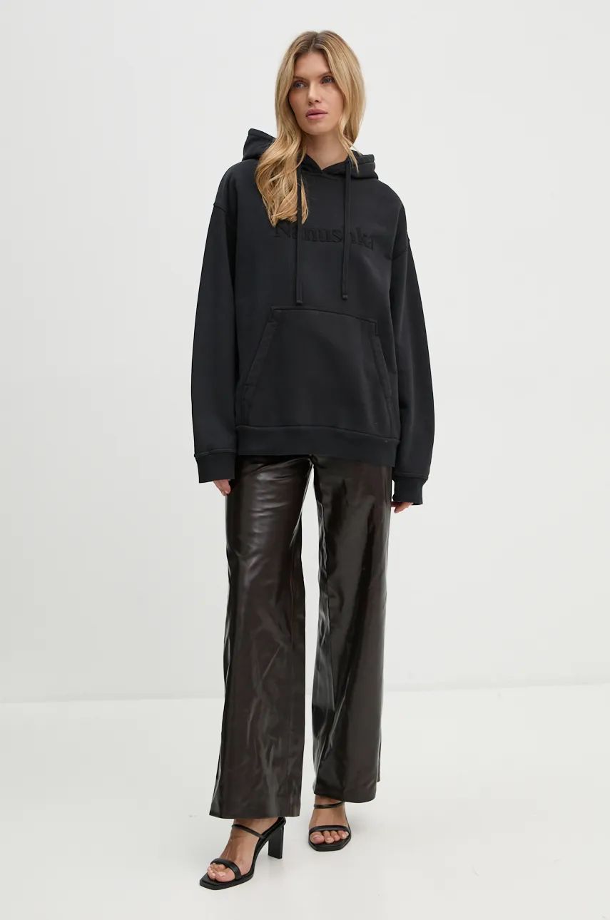 Sweatshirt Nanushka High-Waisted Wide-Leg Pants Svart | NW24PFOW19271, 1