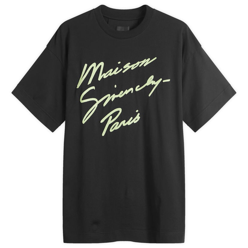 T-shirt Givenchy Script Logo Regular Fit T-Shirt Svart | BM71MG3YPH-013