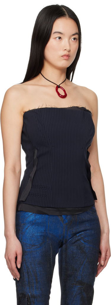Crop top Ottolinger Ottolinger Pinstripe Corsage Top Svart | 12310302301, 1