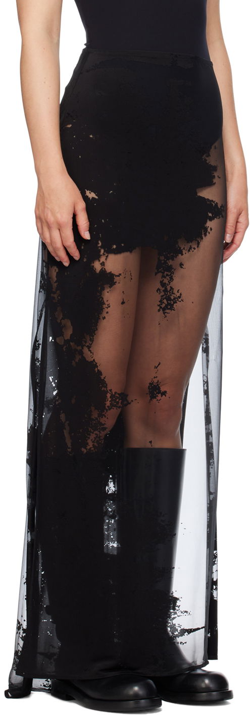 Kjol Ann Demeulemeester Ann Demeulemeester Vivi Maxi Sheer Skirt Svart | 2401-W-JSK29-FA440-099, 1