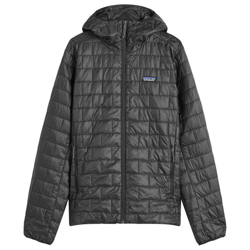 Pufferjacka Patagonia Nano Puff Hooded Jacket Size Small Svart | 84223-BLK