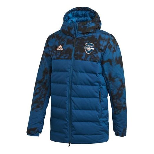 Pufferjacka adidas Originals Arsenal Hooded Down Jacket Blå | FQ6931