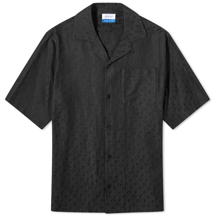 Skjorta Off-White Silk Logo Vacation Shirt Svart | OMGG004C99FAB0011000