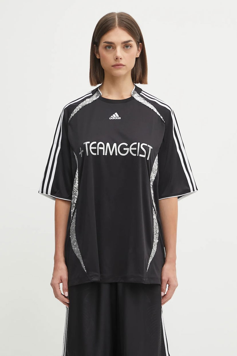 T-shirt adidas Originals adidas Originals Oversized +Teamgeist Jersey T-Shirt Svart | KE9792