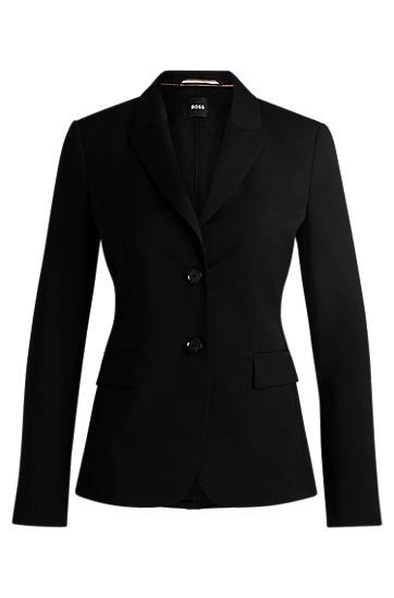 Jacka BOSS Regular-Fit Virgin Wool Blazer Svart | 50490035, 0