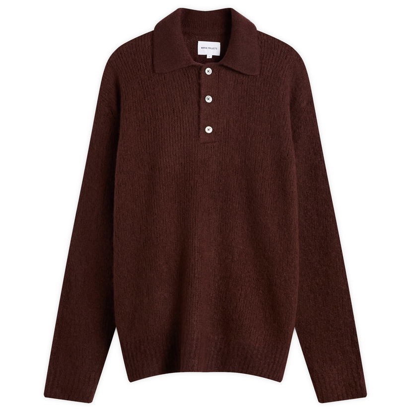 Polotröja NORSE PROJECTS Rasmus Relaxed Brushed Polo Brun | N45-0614-9025