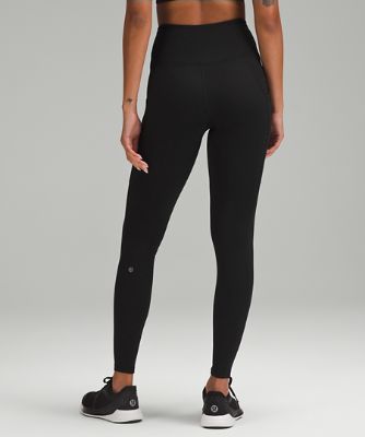 Damasker lululemon Fast and Free High-Waisted Fleece Pockets Leggings 71 cm Size 10 Svart | prod11530529, 8