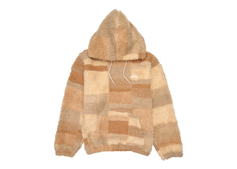 Sweatshirt Stüssy Sherpa Patchwork Hoodie Brun | 118519_KHAK