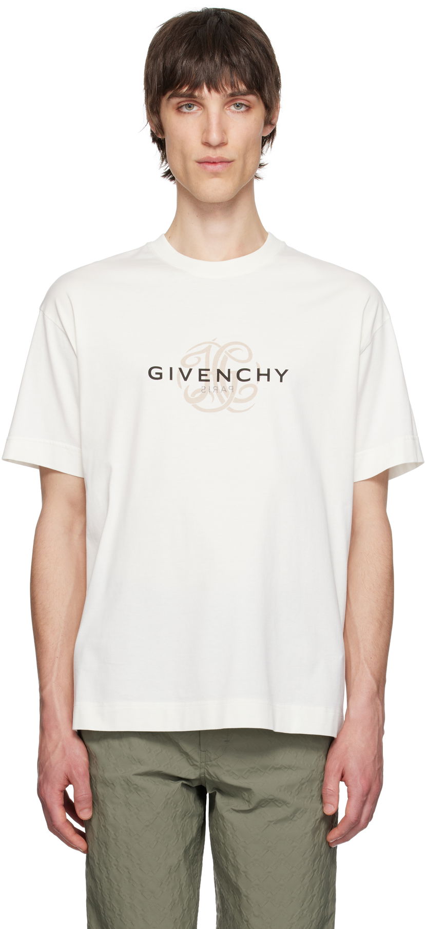 T-shirt Givenchy Givenchy Reverse Logo T-Shirt Vit | BM71MG3YQJ130