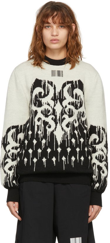 Sweater VETEMENTS Slavic Graphic Print Knit Sweater Beige | VL12KN100B, 0