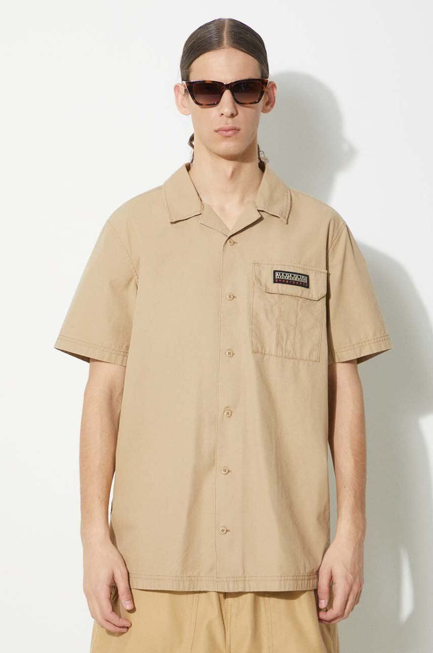 Skjorta Napapijri Relaxed Shirt Beige | NP0A4HQ4N1E1, 0