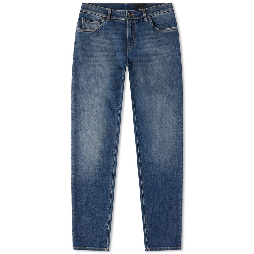 Jeans Dolce & Gabbana Slim Fit Denim Jean Washed Mörkblå | GY07CDG8GW9-S9001