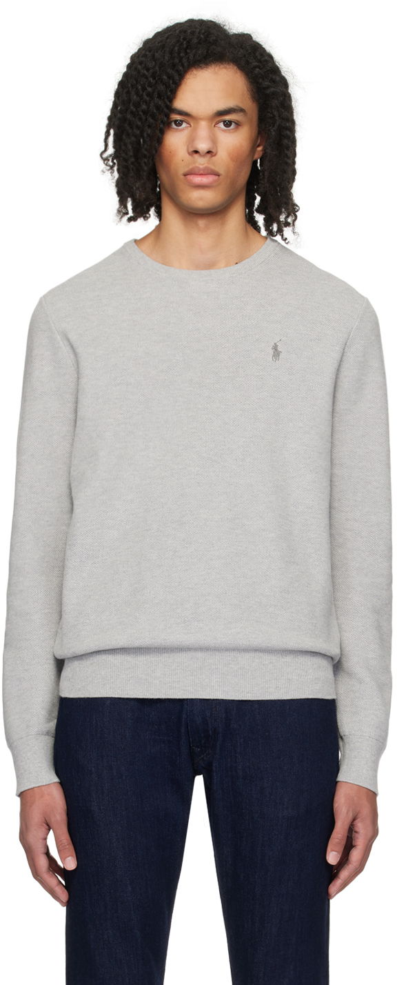 Sweater Polo by Ralph Lauren Textured Sweater Grå | 710918163002