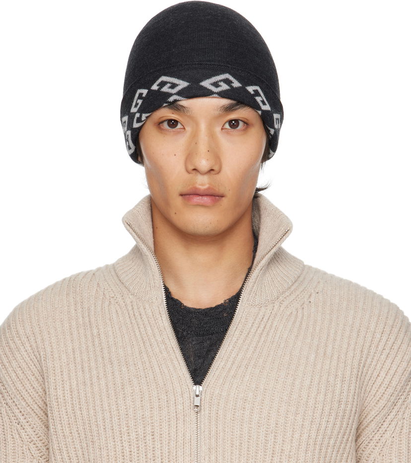 Mössa Givenchy Givenchy 1972 Monogram Reversible Beanie Svart | 710003975001-U7930