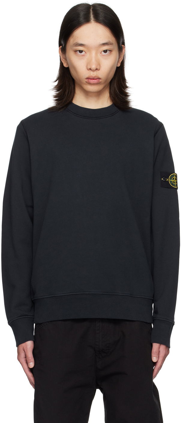 Sweatshirt Stone Island Navy Garment-Dyed Sweatshirt Mörkblå | 811563051